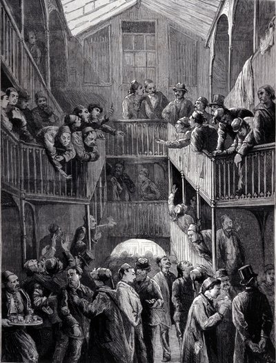 Constantinopla: a bolsa de valores no subúrbio de Galata em 1878. de Unknown artist