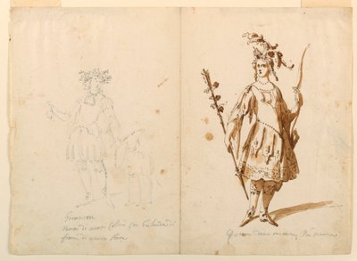 Figurinos: Juventude e Diana para um Ballet de Unknown artist