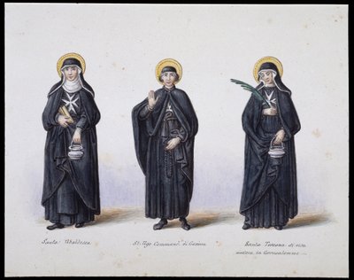 Fantasias: 1. Santa Ubaldesca, 2. Santa Ugo Commendant of Genoa, 3. Santa Toscana da vida. sd. Século XIX. de Unknown artist