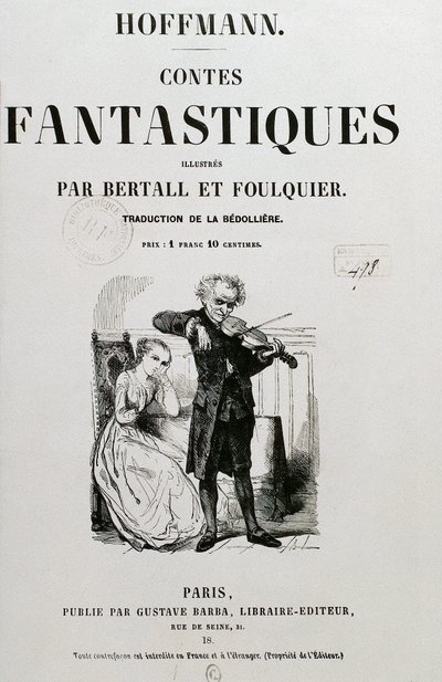 O conselheiro Krespel (Rat Krespel), capa de "Les contestiques fantastiques" de Ernst Theodor Amadeus Hoffmann de Unknown artist