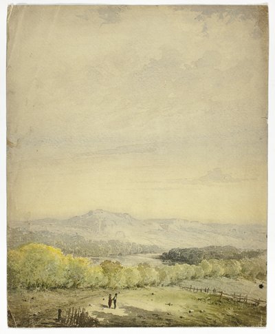 Casal de mãos dadas em um campo de Unknown artist