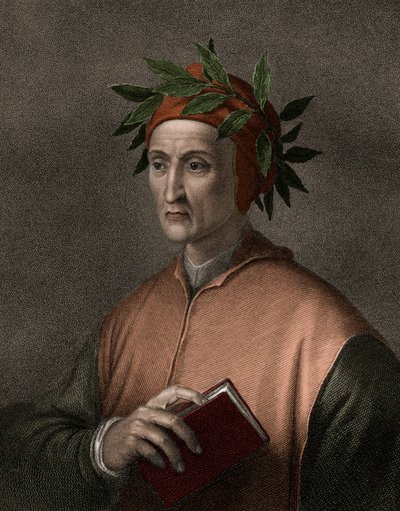 Dante Alighieri 1265-1321 - gravura - século XIX de Unknown artist