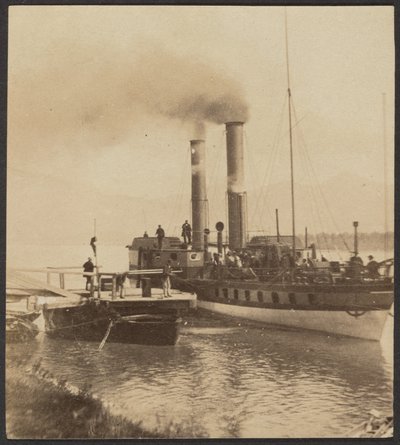 Desembarque de barcos a vapor em Rolandseck de Unknown artist