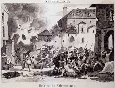 Defesa de Valenciennes (pelos Republicanos contra os Britânicos e os Austríacos em 1794). Gravura do século XIX. de Unknown artist