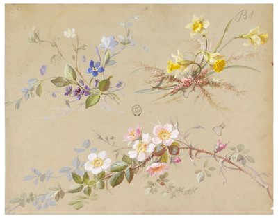 Design para papel de parede e têxtil: flores de Unknown artist