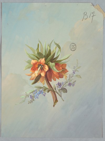 Design para papel de parede e têxteis: flores de Unknown artist
