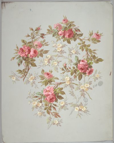 Design para papel de parede e têxteis: flores de Unknown artist