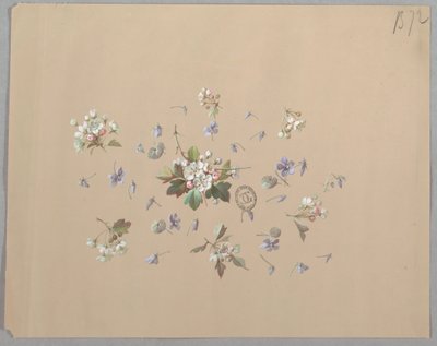Design para papel de parede e têxteis: flores de Unknown artist