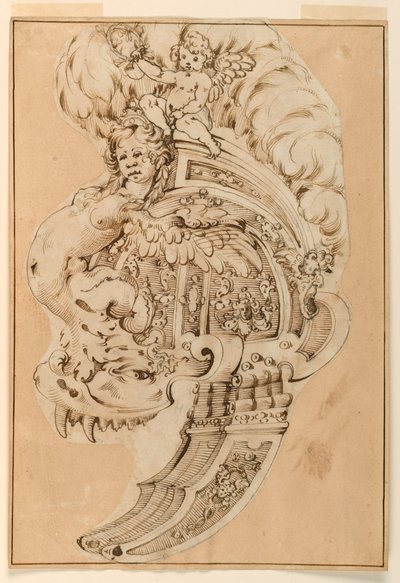 Projeto para um Burgonet decorativo de Unknown artist