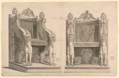 Projeto para um trono do sacerdote de Baco, depois de mármore antigo de Unknown artist