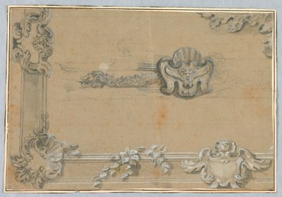 Projeto para a decoração de estuque de um teto de Unknown artist