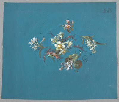 Design para papel de parede e têxteis, flores de Unknown artist