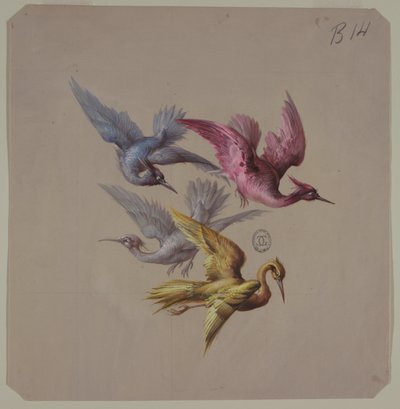 Designs para papel de parede e têxteis: pássaros de Unknown artist