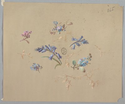 Desenhos para papel de parede e têxteis: flores de Unknown artist