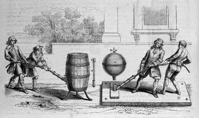 Diferentes experiências de Otto von Guericke (Otto de Guericke de Unknown artist