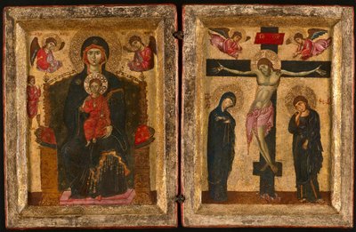 Díptico da Virgem com o Menino Entronizado e a Crucificação de Unknown artist