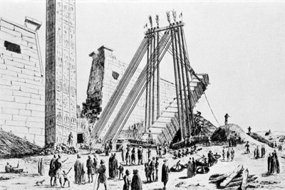 Deslocamento do obelisco de Luxor em 1829. de Unknown artist