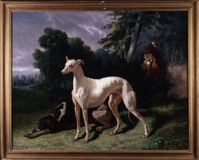 Cães (Levary) - Pintura, Óleo sobre tela de Unknown artist