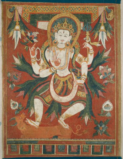 Estandarte de dupla face pintado (Paubha) com o Deus Shiva de Unknown artist