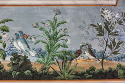 Pombas e flores, detalhe de 3743687 (fresco) de Unknown artist