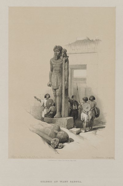 Egito e Núbia, Volume II: Colosso na frente do templo em Wady Saboua, Núbia de Unknown artist