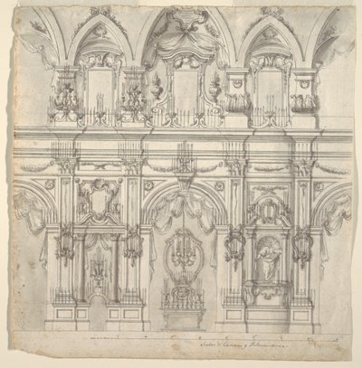 Elevação da nave de uma igreja de Unknown artist