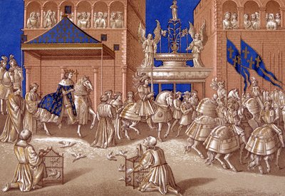 Entrada de Carlos VII (1403-1461) em Paris. Cromolitografia do século XIX. de Unknown artist
