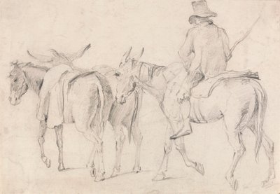 Agricultor com Mulas de Unknown artist