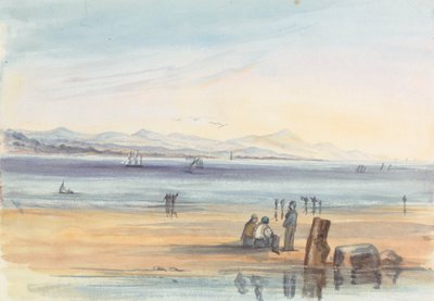 Números numa Praia com Montanhas à Distância de Unknown artist