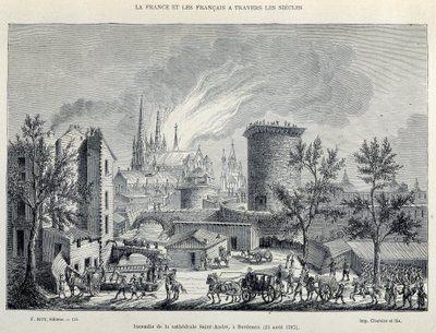 Incêndio da Catedral de São André, Bordeaux, 25 de Agosto de Unknown artist