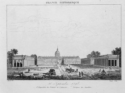 Primeira exposição de produtos industriais: Portique des Invalides, 10 de Setembro de Unknown artist