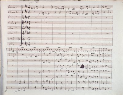 Primeira página da partitura da Sexta Sinfonia de Luigi Boccherini de Unknown artist