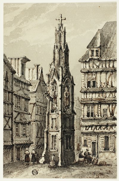 Torre da fonte na cidade velha de Unknown artist