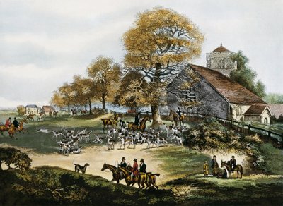 Caça à raposa em Surrey, Grã-Bretanha de Unknown artist