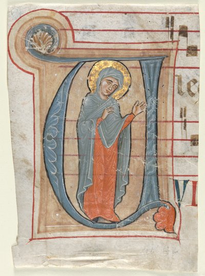 Fragmento de Gradual com Inicial Historiada (V): A Virgem Maria de Unknown artist