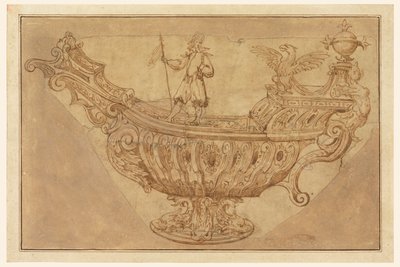 Fragmento de um projeto para um Nef, ou peça central fantástica em forma de um barco de Unknown artist