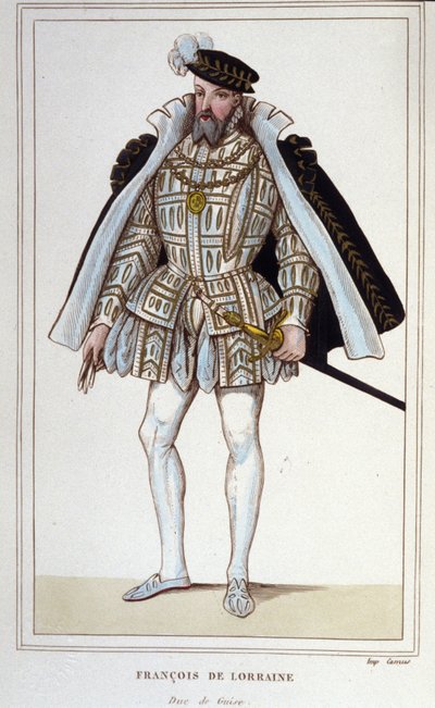 François de Lorraine (1519-1563). Duque de Aumale, depois 2º Duque de Guise. Tenente-General francês. Gravura a partir de 1830. de Unknown artist