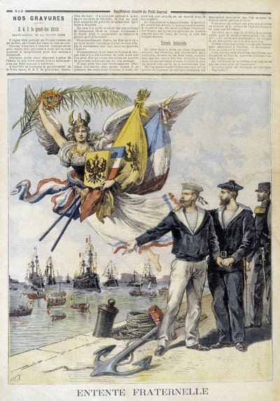Fraternal Entente (imagem alegórica do Entente franco-russo) - no "Le Petité Journal". de Unknown artist
