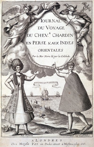 Frontispício do "Diário da Viagem do Cavaleiro Chardin, da Pérsia e das Índias Orientais, junto ao Mar Negro e ao Colchide". de Unknown artist