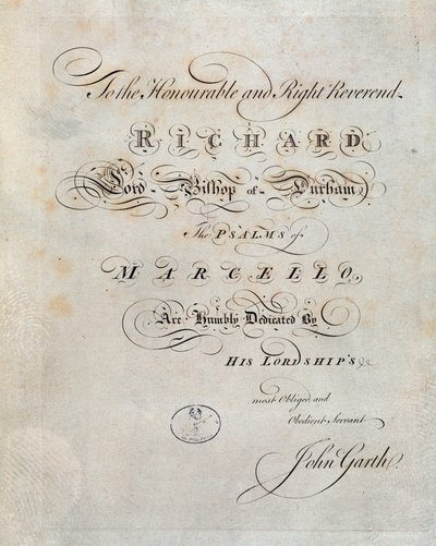 Frontispício de “” Os salmos ”” de Benedetto Marcello de Unknown artist