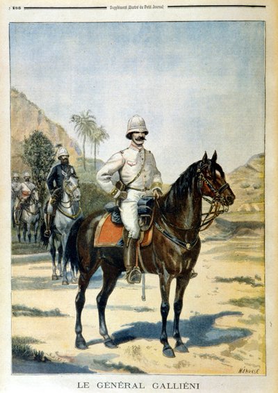 General Galliéni em Madagascar - no "Le Petity Journal" de 11/06/1899. de Unknown artist