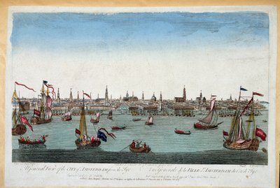 Vista geral de Amesterdão tirada do mar do século XVIII (gravura) de Unknown artist