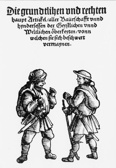 Os braços dos camponeses alemães durante a revolta do século XVI. de Unknown artist