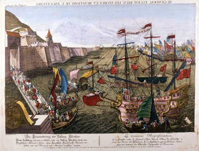 O Grande Cerco de Gibraltar 1779-1783 (tentativa espanhola de recuperar Gibraltar quando a Espanha declarou guerra ao Reino Unido como parte da sua aliança com a França): em 11 de Outubro de Unknown artist