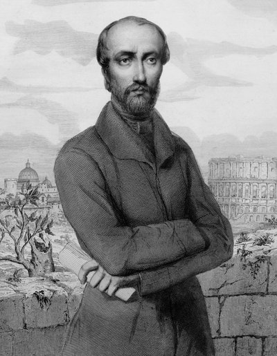 Giuseppe Mazzini, patriota e político italiano - 1864 - Retrato do político republicano italiano Giuseppe Mazzini (1805-1872) de Unknown artist