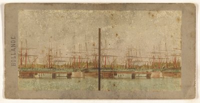 Grande bacia de navios em Roterdão. de Unknown artist