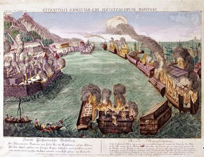 Grand Siege of Gibraltar 1779-1783 (gravura) de Unknown artist