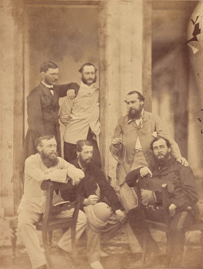 [Retrato de grupo de oficiais militares, Índia]. de Unknown artist