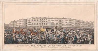 Sua Majestade, a Rainha Carolina, vai de Estado à Catedral de St. Paul, 20 de Novembro de 1820 de Unknown artist