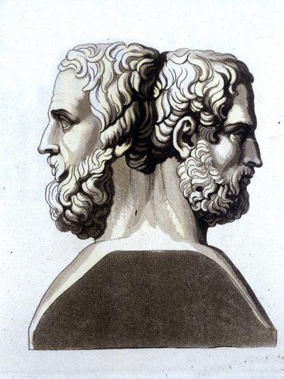 Heródoto (484 AC - 425 AC), historiador grego e Tucicida (Tucídides) (ca. 465 AD 395 AC), historiador grego. de Unknown artist